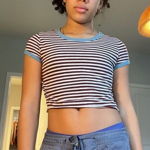 Aeropastle stripped crop top